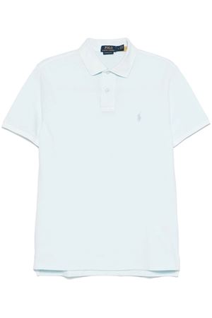 Polo in cotone azzurro RALPH LAUREN | 710969626002SKY